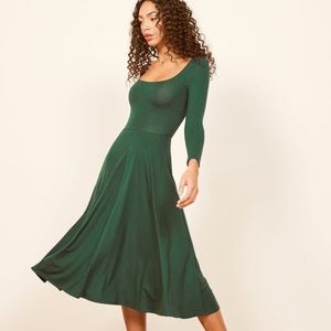 NWT Reformation Lou Dress - emerald green